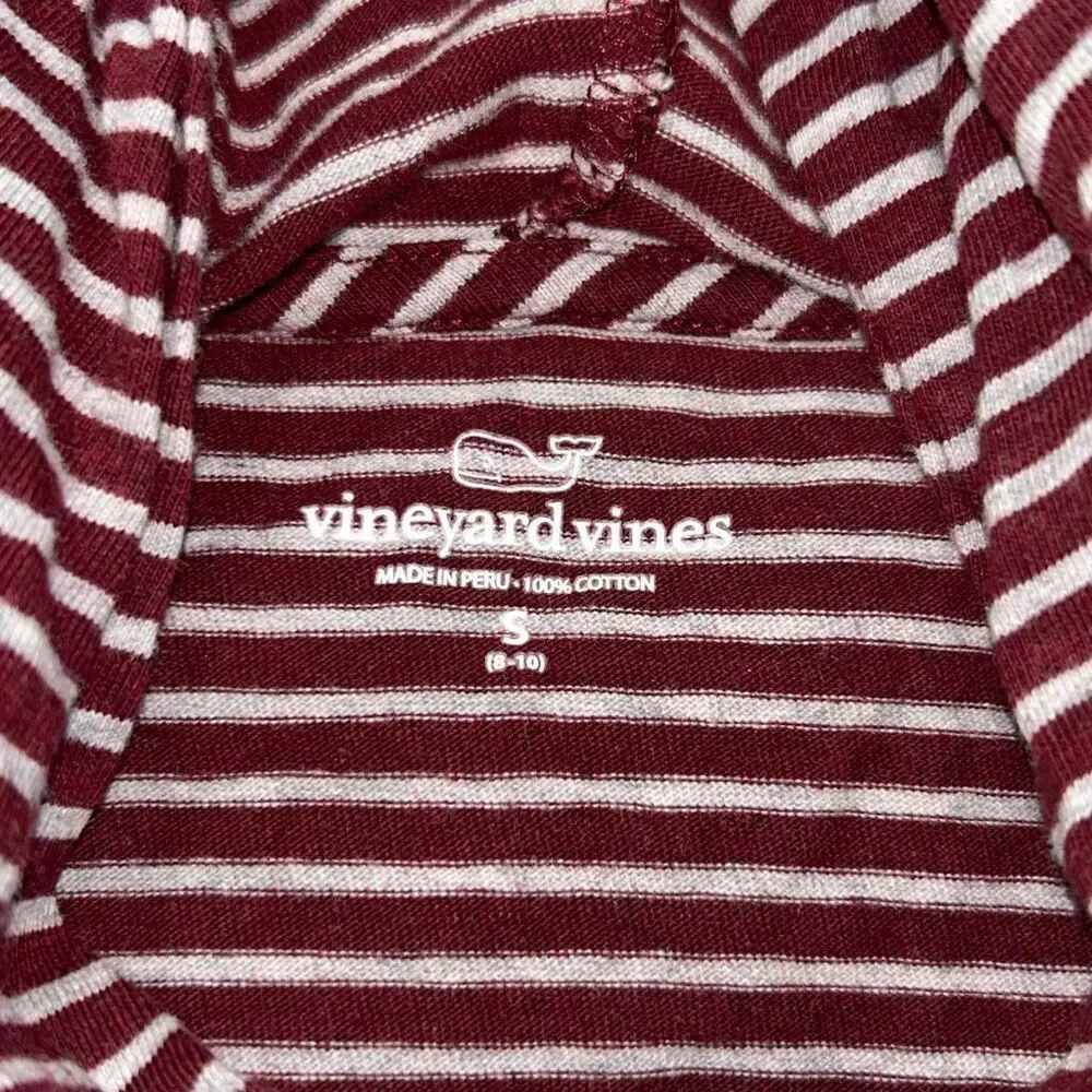 Vineyard vines boys burgundy tshirt hoodie sz S 8/10